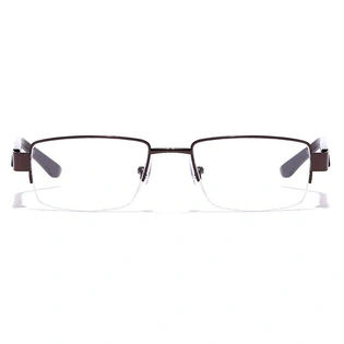 GRAVIATE by Coolwinks E15A7044 Glossy Brown Half Frame Rectangle Eyeglasses for Men and Women