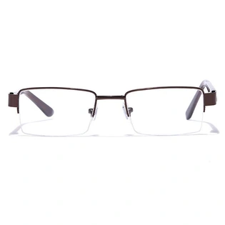 GRAVIATE by Coolwinks E15A7045 Glossy Brown Half Frame Rectangle Eyeglasses for Men and Women