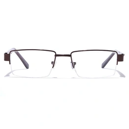 GRAVIATE by Coolwinks E15A7046 Glossy Brown Half Frame Rectangle Eyeglasses for Men and Women