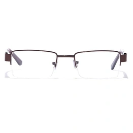 GRAVIATE by Coolwinks E15A7053 Glossy Brown Half Frame Rectangle Eyeglasses for Men and Women