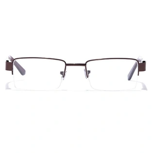 GRAVIATE by Coolwinks E15A7053 Glossy Brown Half Frame Rectangle Eyeglasses for Men and Women