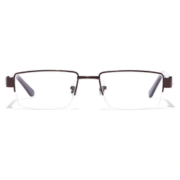 GRAVIATE by Coolwinks E15A7054 Glossy Brown Half Frame Rectangle Eyeglasses for Men and Women