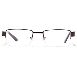 GRAVIATE by Coolwinks E15A7102 Glossy Brown Half Frame Rectangle Eyeglasses for Men and Women