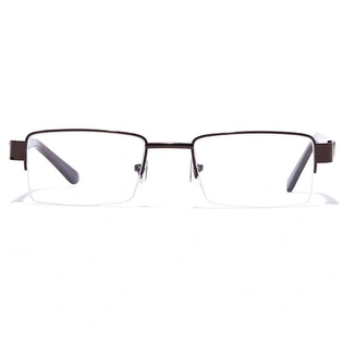 GRAVIATE by Coolwinks E15A7102 Glossy Brown Half Frame Rectangle Eyeglasses for Men and Women