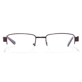 GRAVIATE by Coolwinks E15A7237 Glossy Clear Half Frame Rectangle Eyeglasses for Men and Women