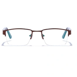 GRAVIATE by Coolwinks E15B6777 Glossy Brown Half Frame Rectangle Eyeglasses for Men and Women