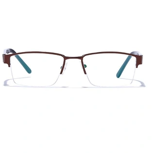 GRAVIATE by Coolwinks E15B6778 Glossy Brown Half Frame Rectangle Eyeglasses for Men and Women