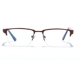 GRAVIATE by Coolwinks E15B6780 Glossy Brown Half Frame Rectangle Eyeglasses for Men and Women