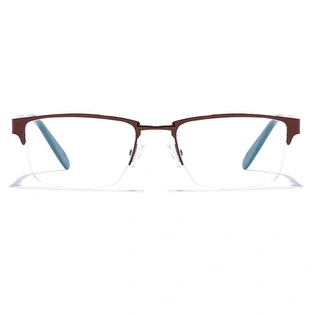 GRAVIATE by Coolwinks E15B6781 Glossy Brown Half Frame Rectangle Eyeglasses for Men and Women