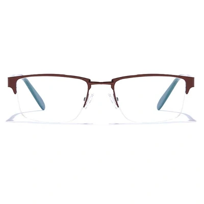 GRAVIATE by Coolwinks E15B6781 Glossy Brown Half Frame Rectangle Eyeglasses for Men and Women