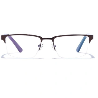 GRAVIATE by Coolwinks E15B6784 Glossy Brown Half Frame Rectangle Eyeglasses for Men and Women