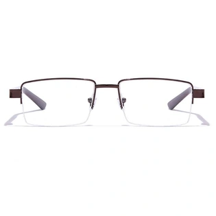 GRAVIATE by Coolwinks E15B7165 Glossy Brown Half Frame Rectangle Eyeglasses for Men and Women