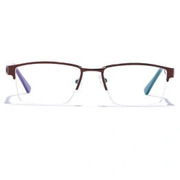 GRAVIATE by Coolwinks E15C6774 Glossy Brown Half Frame Rectangle Eyeglasses for Men and Women