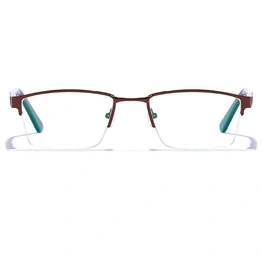 GRAVIATE by Coolwinks E15C6775 Glossy Brown Half Frame Rectangle Eyeglasses for Men and Women