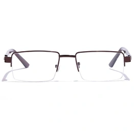 GRAVIATE by Coolwinks E15C7210 Glossy Brown Half Frame Rectangle Eyeglasses for Men and Women