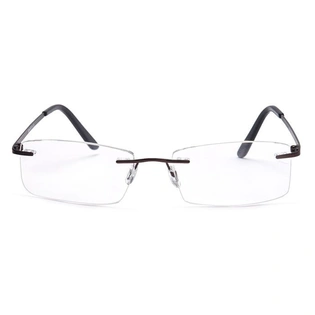 GRAVIATE by Coolwinks E15C4103 Matte Brown Rimless Rectangle Eyeglasses for Men and Women