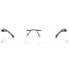 GRAVIATE by Coolwinks E15C7607 Glossy Brown Rimless Rectangle Eyeglasses for Men and Women