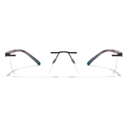 GRAVIATE by Coolwinks E15A7623 Glossy Brown Rimless Retro Square Eyeglasses for Men and Women