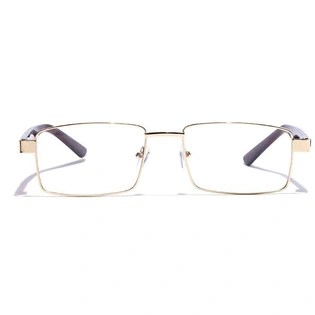 GRAVIATE by Coolwinks E25B7218 Glossy Gold Full Frame Rectangle Eyeglasses for Men and Women