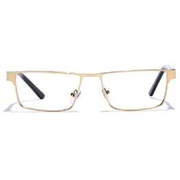 GRAVIATE by Coolwinks E25C6903 Glossy Gold Full Frame Rectangle Eyeglasses for Men and Women