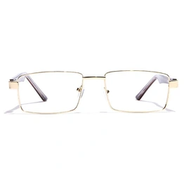 GRAVIATE by Coolwinks E25C7155 Glossy Gold Full Frame Rectangle Eyeglasses for Men and Women