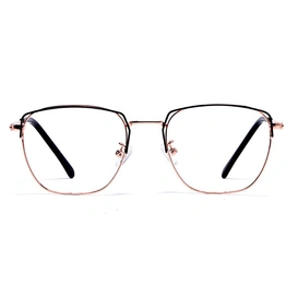 GRAVIATE by Coolwinks E25A6024 Glossy Gold Full Frame Retro Square Eyeglasses for Men and Women