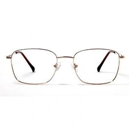 GRAVIATE by Coolwinks E25B5707 Glossy Gold Full Frame Retro Square Eyeglasses for Men and Women