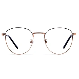 GRAVIATE by Coolwinks E25A6032 Glossy Gold Full Frame Round Eyeglasses for Men and Women