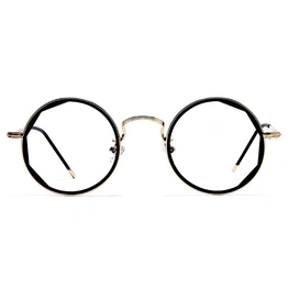 GRAVIATE by Coolwinks E25A6040 Glossy Gold Full Frame Round Computer Glasses for Men and Women