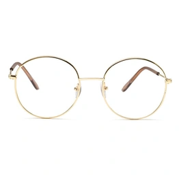 GRAVIATE by Coolwinks E25A6512 Glossy Gold Full Frame Round Eyeglasses for Men and Women