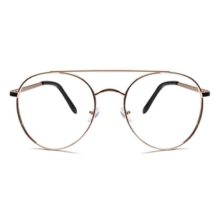 GRAVIATE by Coolwinks E25A6566 Glossy Gold Full Frame Round Eyeglasses for Men and Women