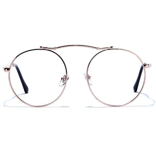 GRAVIATE by Coolwinks E25A6622 Glossy Gold Full Frame Round Eyeglasses for Men and Women