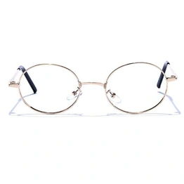 GRAVIATE by Coolwinks E25A6636 Glossy Gold Full Frame Round Eyeglasses for Men and Women