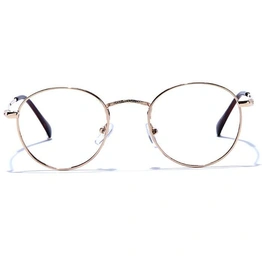 GRAVIATE by Coolwinks E25A6637 Glossy Gold Full Frame Round Eyeglasses for Men and Women