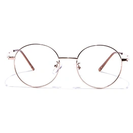 GRAVIATE by Coolwinks E25A7511 Glossy Gold Full Frame Round Eyeglasses for Men and Women