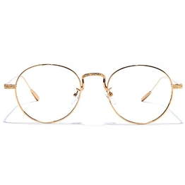 GRAVIATE by Coolwinks E25A7594 Glossy Gold Full Frame Round Eyeglasses for Men and Women