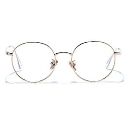 GRAVIATE by Coolwinks E25B6627 Glossy Gold Full Frame Round Eyeglasses for Men and Women