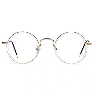 GRAVIATE by Coolwinks E25C6040 Glossy Gold Full Frame Round Computer Glasses for Men and Women