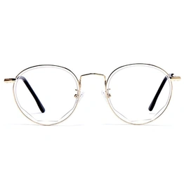 GRAVIATE by Coolwinks E25C6042 Glossy Gold Full Frame Round Computer Glasses for Men and Women