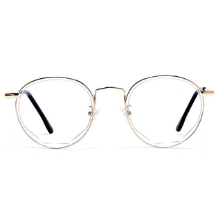 GRAVIATE by Coolwinks E25C6042 Glossy Gold Full Frame Round Computer Glasses for Men and Women