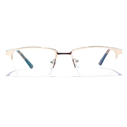 GRAVIATE by Coolwinks E13B6881 Glossy Gold Half Frame Rectangle Eyeglasses for Men and Women