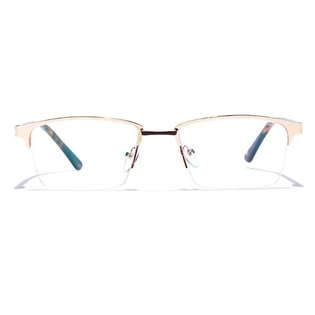 GRAVIATE by Coolwinks E13B6881 Glossy Gold Half Frame Rectangle Eyeglasses for Men and Women