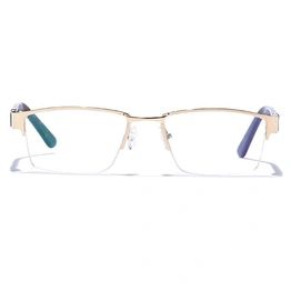 GRAVIATE by Coolwinks E25A6778 Glossy Gold Half Frame Rectangle Eyeglasses for Men and Women