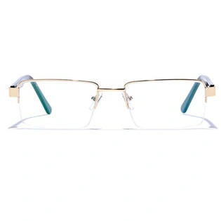 GRAVIATE by Coolwinks E25A6818 Glossy Gold Half Frame Rectangle Eyeglasses for Men and Women