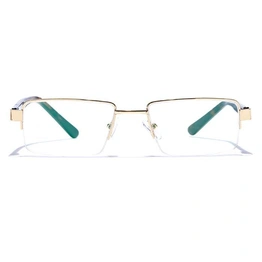 GRAVIATE by Coolwinks E25A6820 Glossy Gold Half Frame Rectangle Eyeglasses for Men and Women