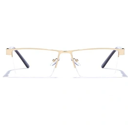 GRAVIATE by Coolwinks E25A6867 Glossy Gold Half Frame Rectangle Eyeglasses for Men and Women