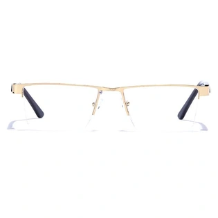 GRAVIATE by Coolwinks E25A6887 Glossy Gold Half Frame Rectangle Eyeglasses for Men and Women