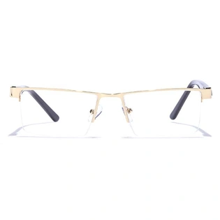 GRAVIATE by Coolwinks E25A6899 Glossy Gold Half Frame Rectangle Eyeglasses for Men and Women