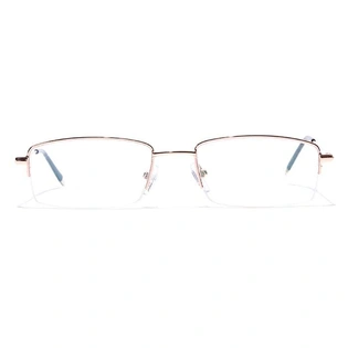 GRAVIATE by Coolwinks E25A7020 Glossy Gold Half Frame Rectangle Eyeglasses for Men and Women