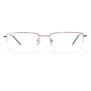 GRAVIATE by Coolwinks E25A7032 Glossy Gold Half Frame Rectangle Eyeglasses for Men and Women